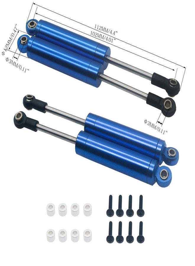 HobbyCrawler 4-Pack Shock Absorber Damper Internal Spring 112mm for 1/10 Crawler Truck HSP HPI AXIAL Tamiya LOSI RC Car Metal Upgraded Parts(Dark Blue) - Image 2
